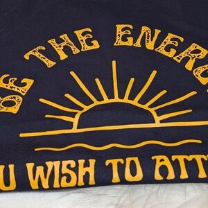 Navy Blue Graphic Tee with Yellow Sun Design